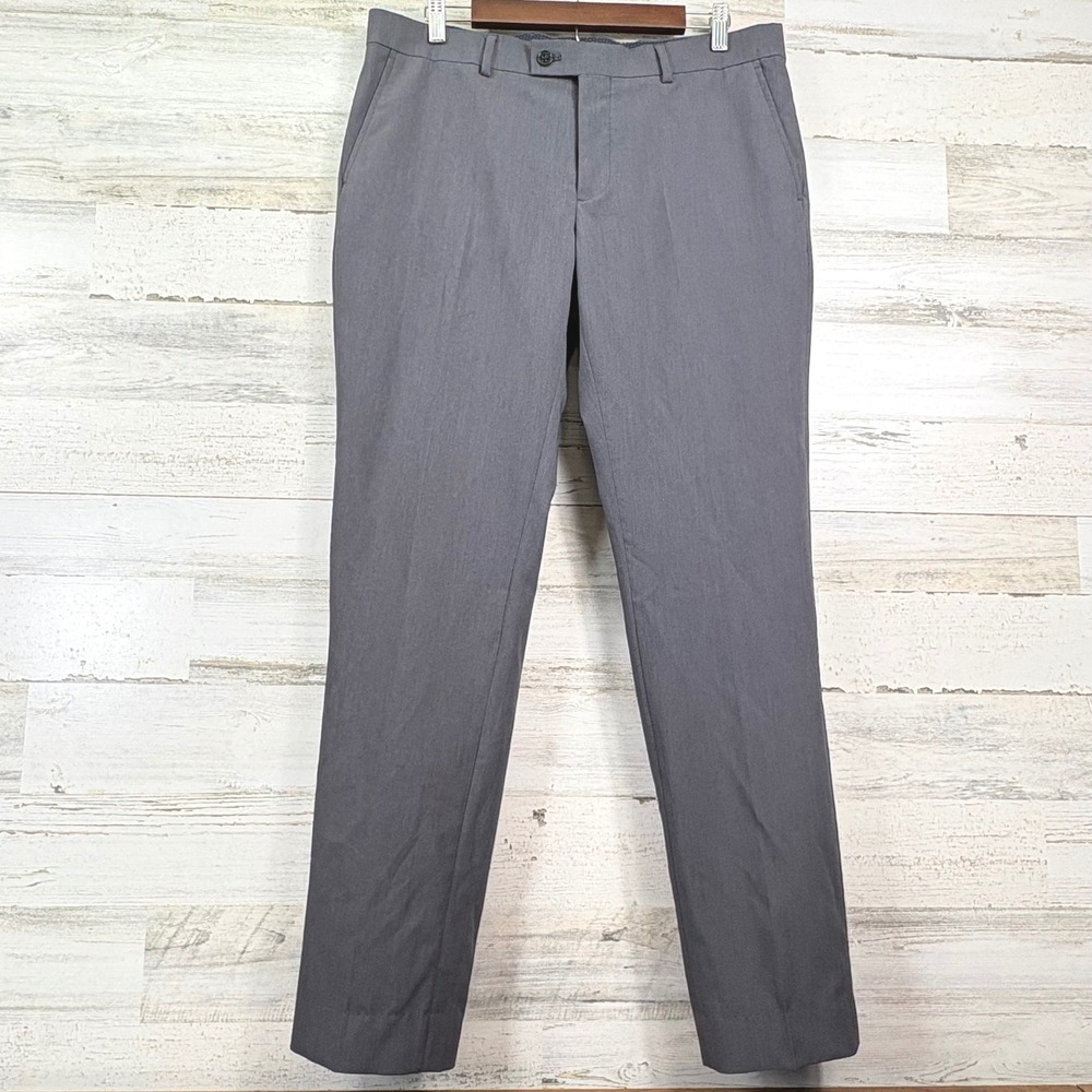 The Savile‎ Row Company Dress Pants Mens 34x31 Grey Brixton Flat Front Old Money